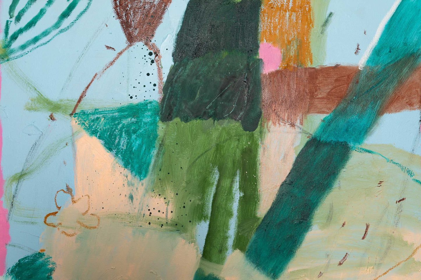 Originalkunstwerk „Blaue Pfützen Grün“, 2024