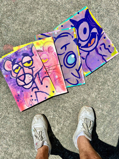 Pink + Gelb – Originalkunstwerk